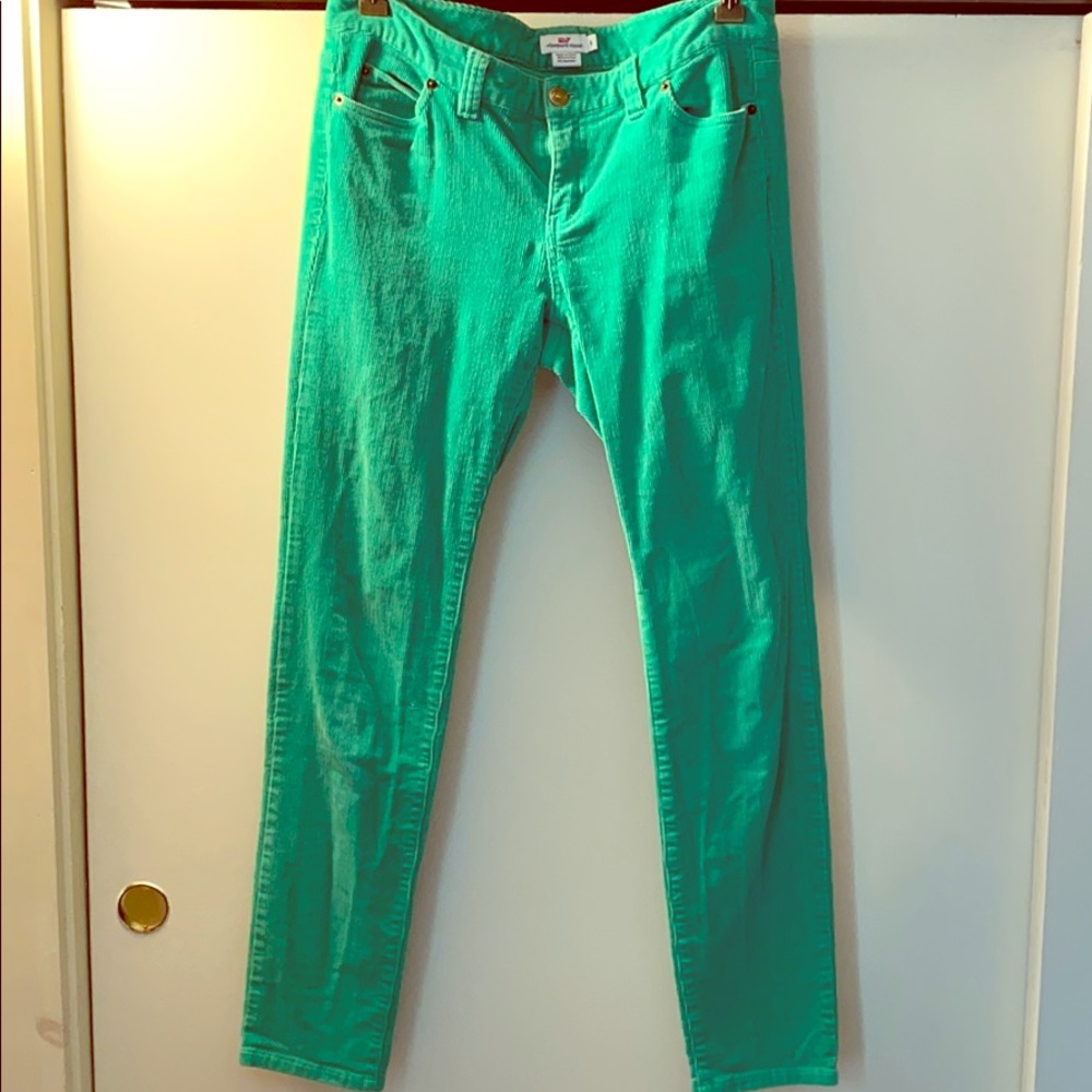 vineyard vines women’s green corduroy pants size 6